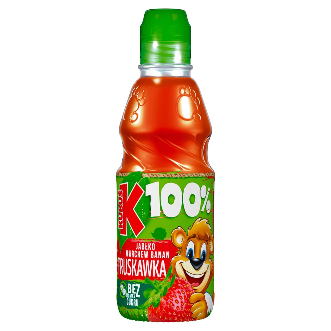 KUBUS 100% Sok jablko marchew banan truskawka. 9,97 zl/l
