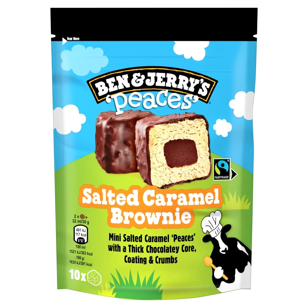 BEN&JERRY'S PEACES Lody o smaku solonego karmelu z polewa czekoladowa 10 kostek. 199,94 zl/l