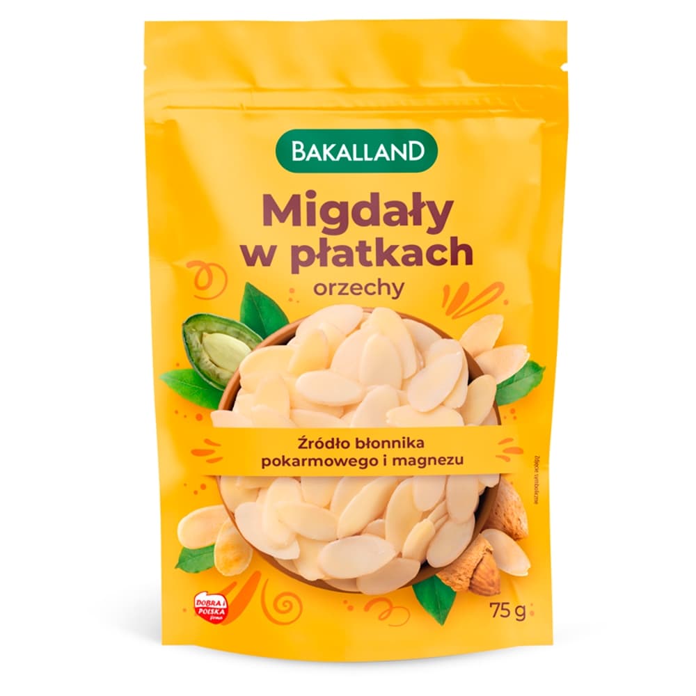 BAKALLAND Migdaly w platkach. 91,87 zl/kg