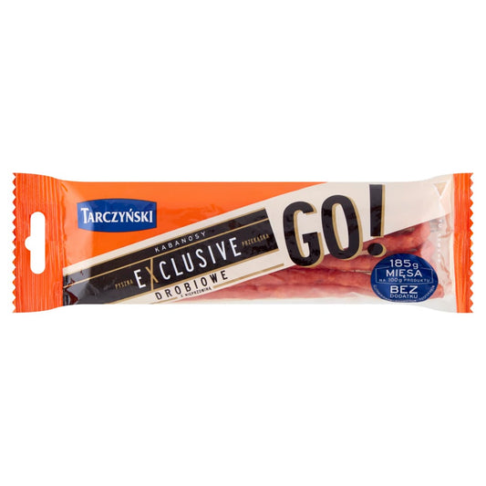 TARCZYNSKI EXCLUSIVE GO! Kabanosy drobiowe z wieprzowina bezglutenowe. 85,80 zl/kg