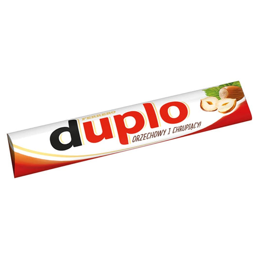DUPLO Wafelek z orzechowym nadzieniem pokryty mleczna czekolada. 105,00 zl/kg