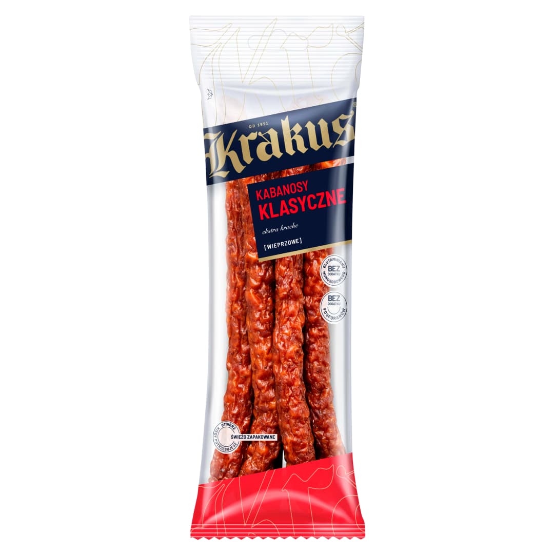 KRAKUS Kabanosy klasyczne wieprzowe. 95,67 zl/kg