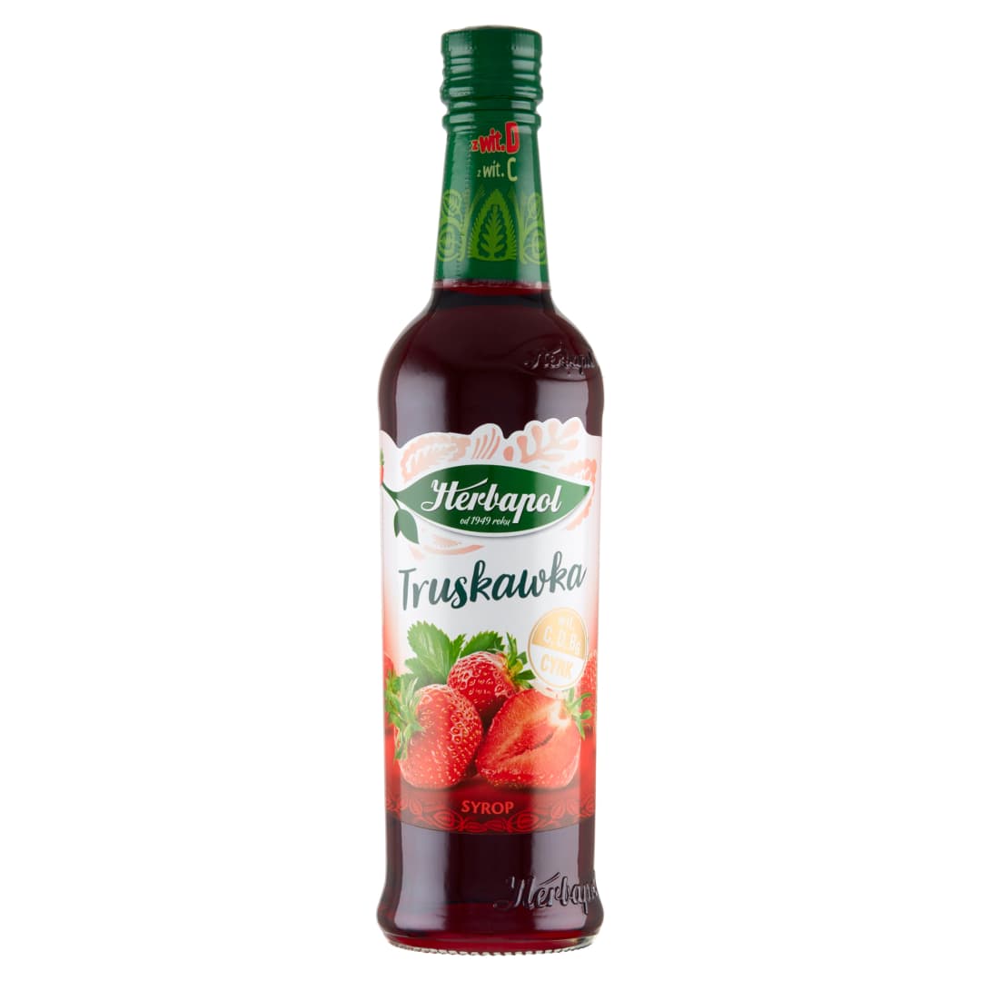 HERBAPOL Syrop o smaku truskawkowym. 18,93 zl/l