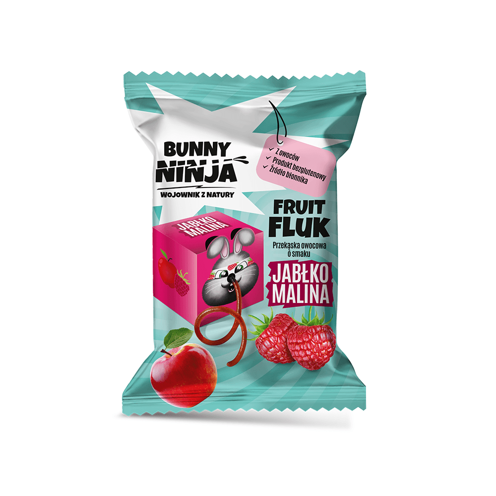 BUNNY NINJA Przekaska owocowa o smaku jablko malina. 226,00 zl/kg