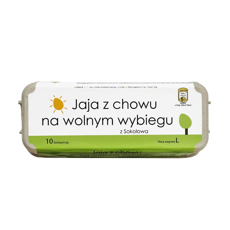 JAJA Z SOKOLOWA Jaja z chowu na wolnym wybiegu rozmiar L 10 szt.. 1,44 zl/szt.